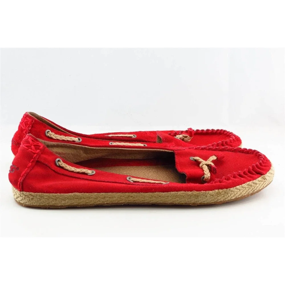 UGG Girls Espadrilles Size 6 Red Fabric Casual Slip-On Flats Lightweight Comfort